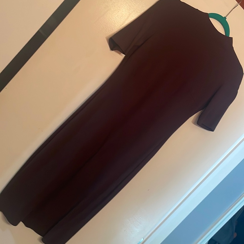Dark purple midi dress. Perfect for work!